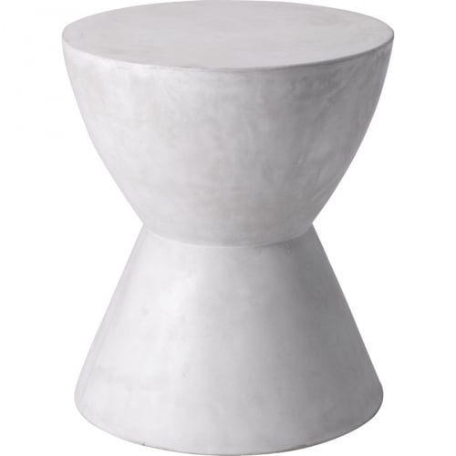 Logan End Table in White Sealed & Polished Concrete